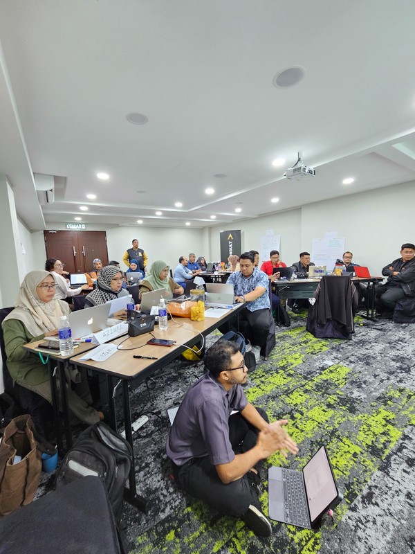 Participants at laptops